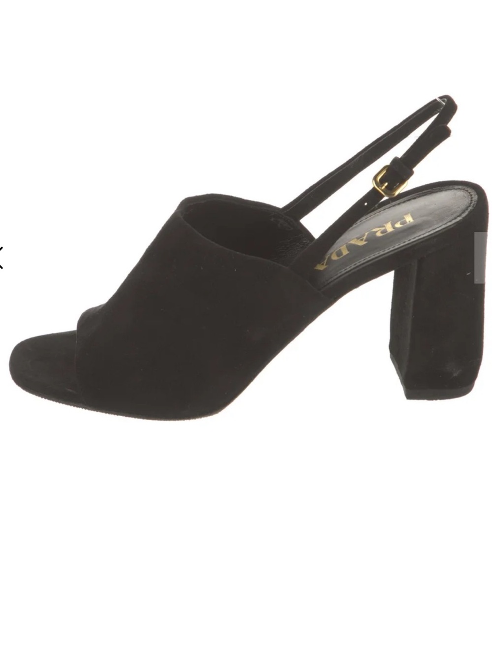 Prada Black Suede Ankle-Strap Block Heels - Picture 4 of 15